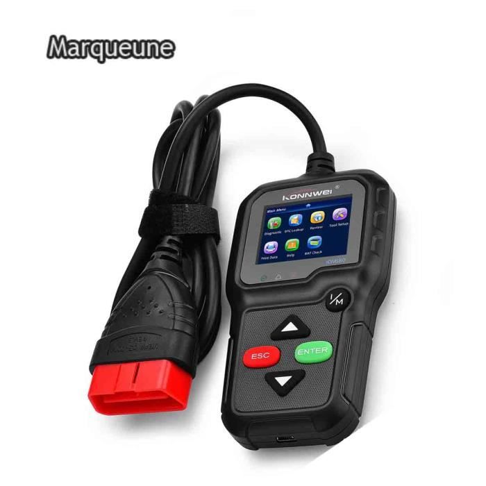 Outil de Diagnostic Universel Automobile OBD 2 CAN Lecteur de Code Diagnostic Marqueune（noir