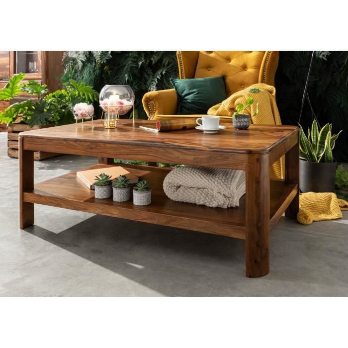 Table basse 120x70cm - Bois massif de palissandre ciré (Noisette) - TORONTO 205 Table basse 120x70cm - Bois massif de palissandre ciré (Noisette) - TORONTO 205