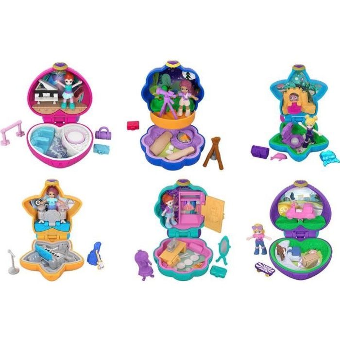 Lot de 19 pièces Polly Pocket vert : 1 Polly + 1 chien + des