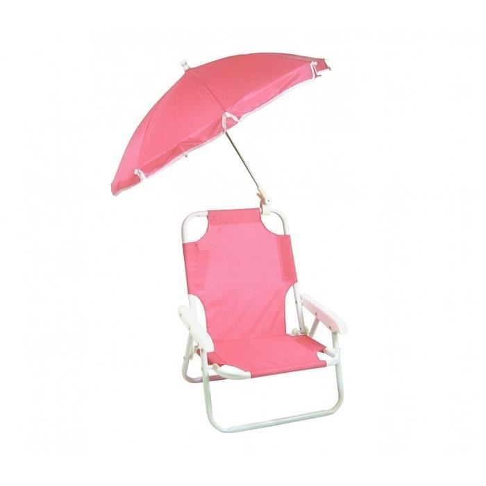 2576 Chaise pliante pour les enfants avec le parasol (Rose)