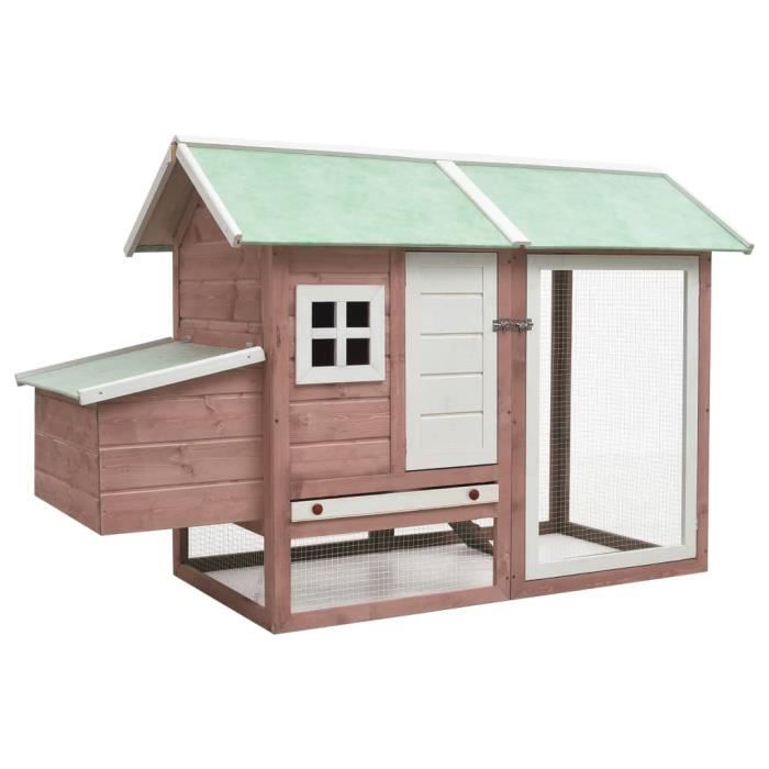 Meilleurs prix pour Poulailler Moka 170x81x110 cm Bois de pin massif et sapin  Mothinessto LY1694
