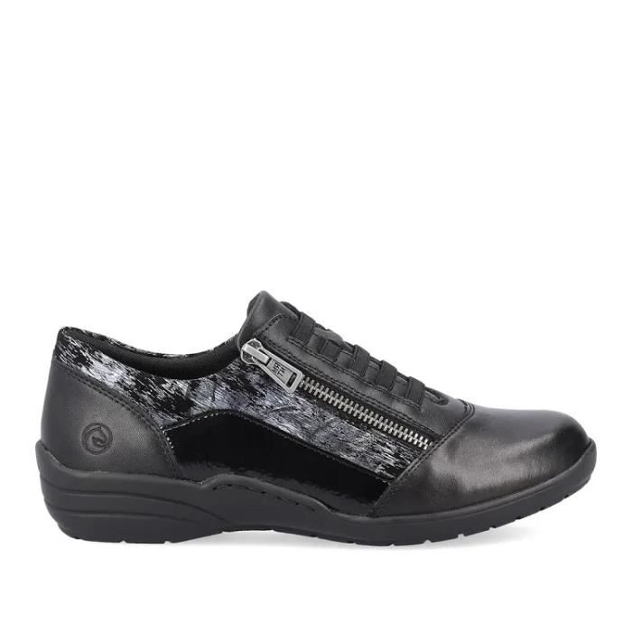 Mocassins femme REMONTE R7679 Noir Facile enfiler Noir