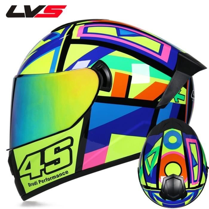 Casque IntéGral Moto Certifié Dot/ECE Personnalité Adulte Chat Oreille Casque Moto Quatre Saisons Avec Pare-Soleil Pour Street Racing Motocross ATV, Gloves Mask