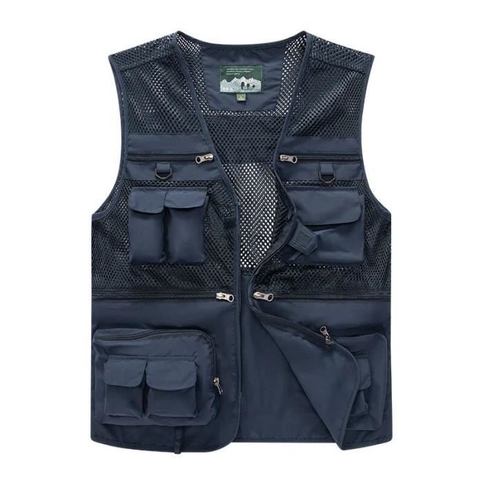 Gilet Militaire Pêche Multi-poches – Séchage Rapide, Respirant, Idéal Plein Air - 4