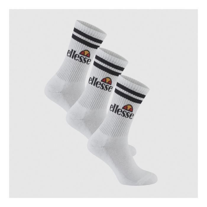 chaussettes ellesse pullo pour homme - blanc - multisport - fitness - indoor - manches courtes