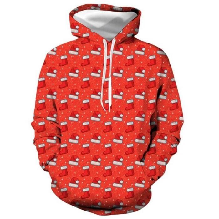 DHBANEIOK Sweat À Capuche Unisexe Enfant Imprimé 3D Amusant - Pull Manches Longues Garçon Fille Avec Poche - 6-16 Ans