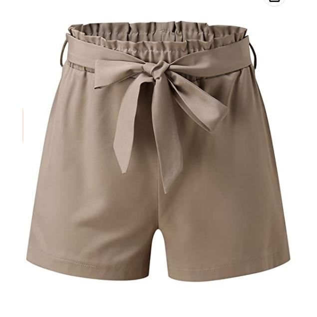 Short a taille haute avec n ud pour femme Short d ete ample pour Pantalon court confortable Short d entrainement decontracte A Cdiscount Pret a Porter