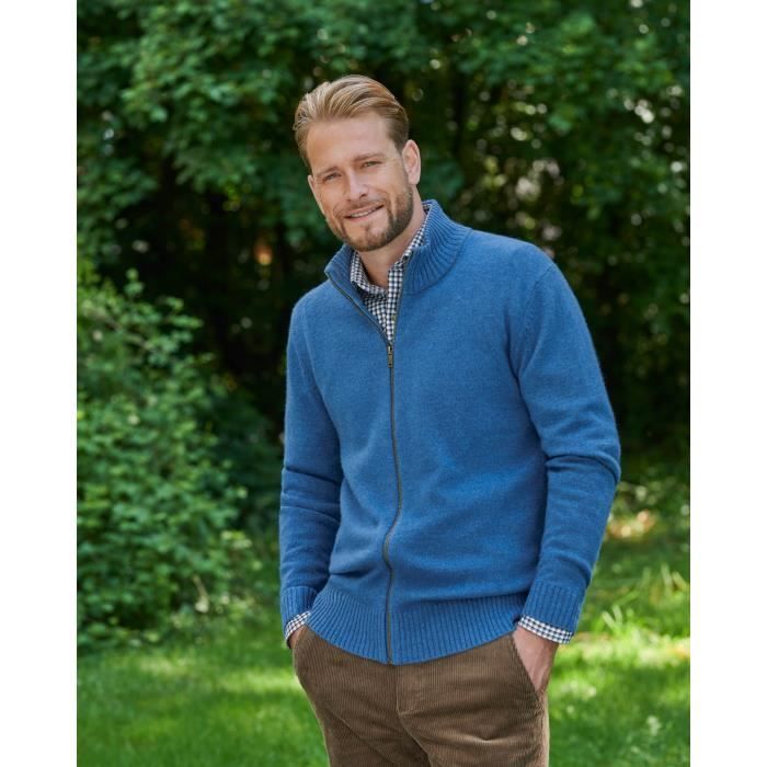 WoolOvers Cardigan Lincoln Fermeture clair Homme Bleu Cdiscount