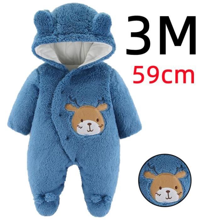 Grenouillère à Capuche Bébé Unisexe - Manches Longues, Poche Avant - Tissu Doux (coton/polyester/élasthanne) - Tailles 0-24 Mois - Printemps/automne - 3