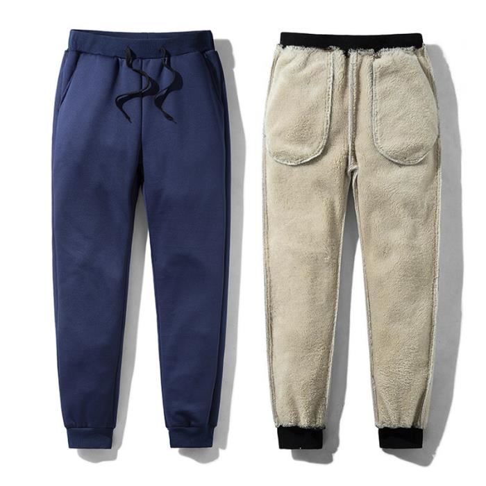 Pantalon de Sport en Polaire pour Homme - Marque - Mod?�le - Bleu - Montagne - Running Bleu 