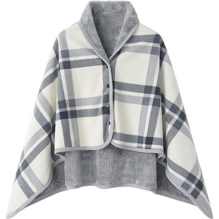 Wednesday Pull Plaid Femme Mercredi Addams Poncho Polaire