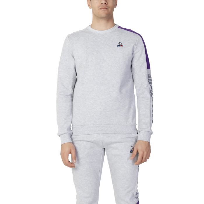 le coq sportif pull molleton homme gris coton gr76093