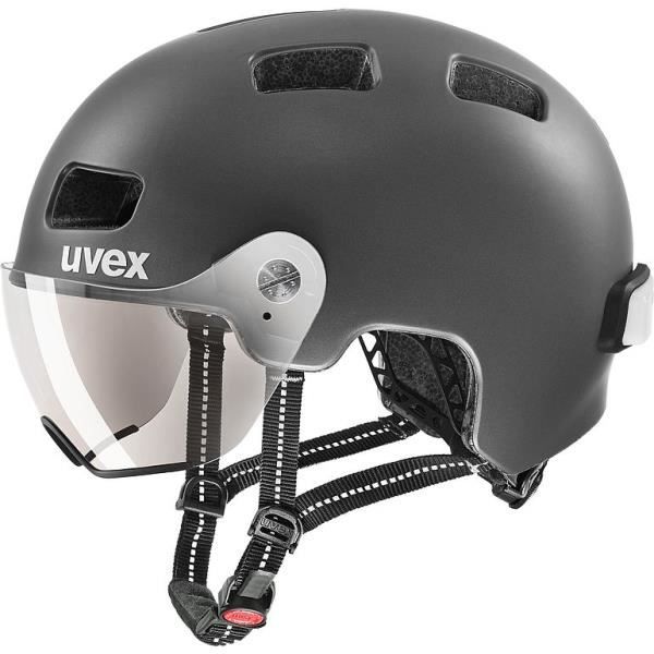 Casque vélo urbain Uvex Rush Visor - Noir - Homme - 58/61 cm - LED  enfichable et visière tout temps - Cdiscount Sport