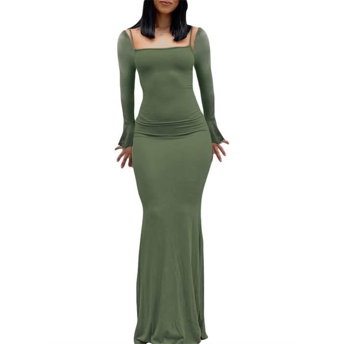 Robe Midi En Cuir PU Minetom - Sans Manches Et Crayon - Style Bodycon Pour Soirée
