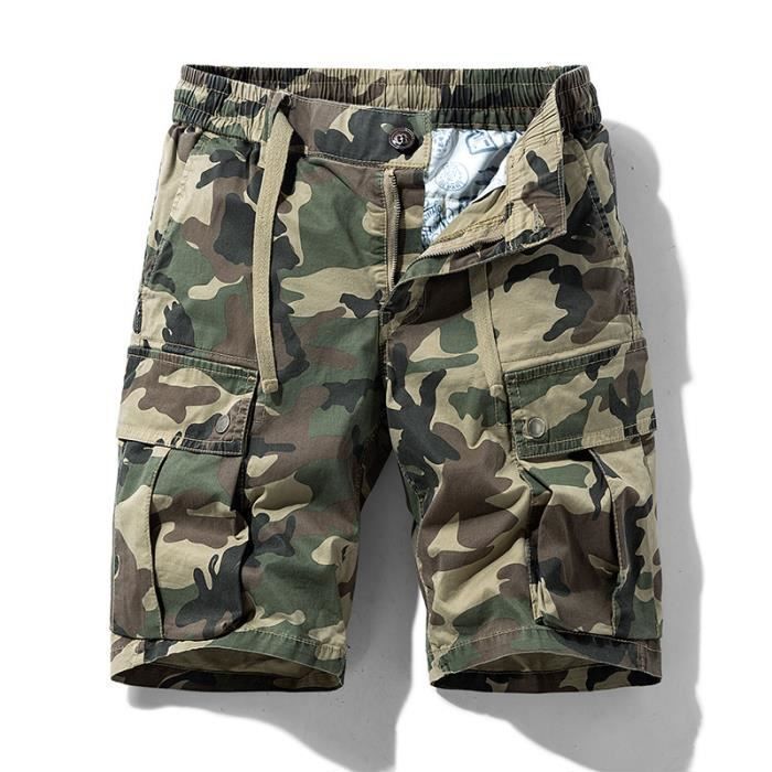 Short Cargo Homme Décontracté - Multi-poches - Coupe Relaxée En Coton - Pour Le Travail, Le Sport Ou Les Loisirs
