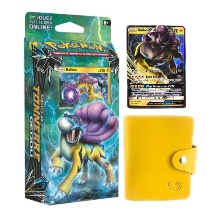 Carte Pokemon Deck RAIKOU SL08 TONNERRE PERDU en VF + 1 carte GX et 1