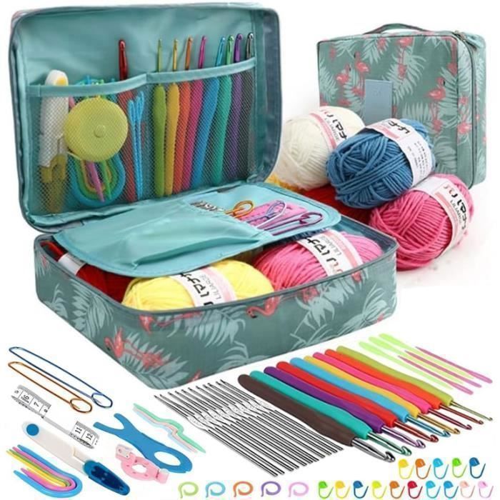 Set De 11 Crochets à Tricoter – Poignées Ergonomiques En Caoutchouc, Taille 2-8 Mm, Kit Complet Débutants