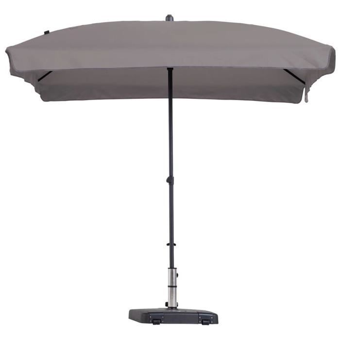 Parasole in Alluminio Solare Con LED 210X140 Cm per Balcone