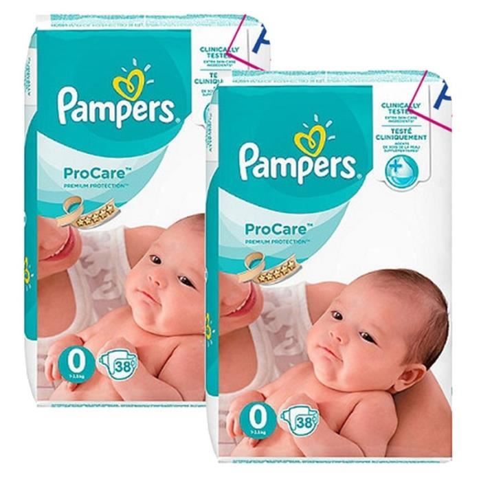 Pampers - 152 couches bébé Taille 0 procare premium protection