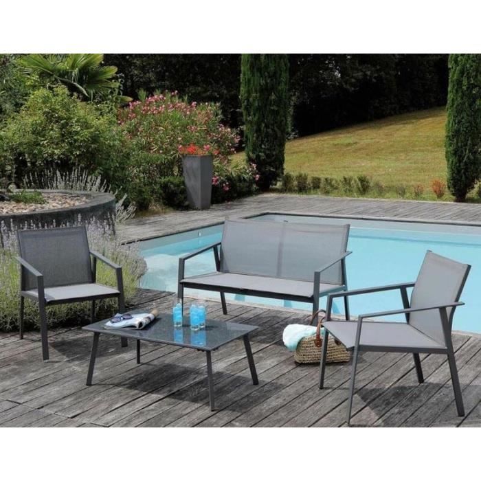 Salon de jardin en aluminium Alicia Gris - PROLOISIRS - Salon bas - Livré en kit Salon de jardin en aluminium Alicia Gris - PROLOISIRS - Salon bas - Livré en kit
