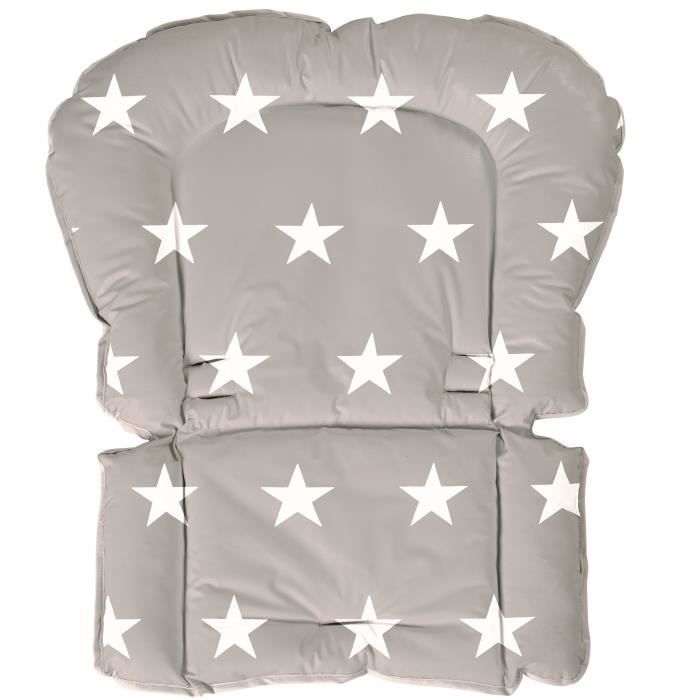 Coussin pour chaise haute universelle ROBA Little Stars - Gris et blanc -  Confortable et lavable - Cdiscount Puériculture & Eveil bébé