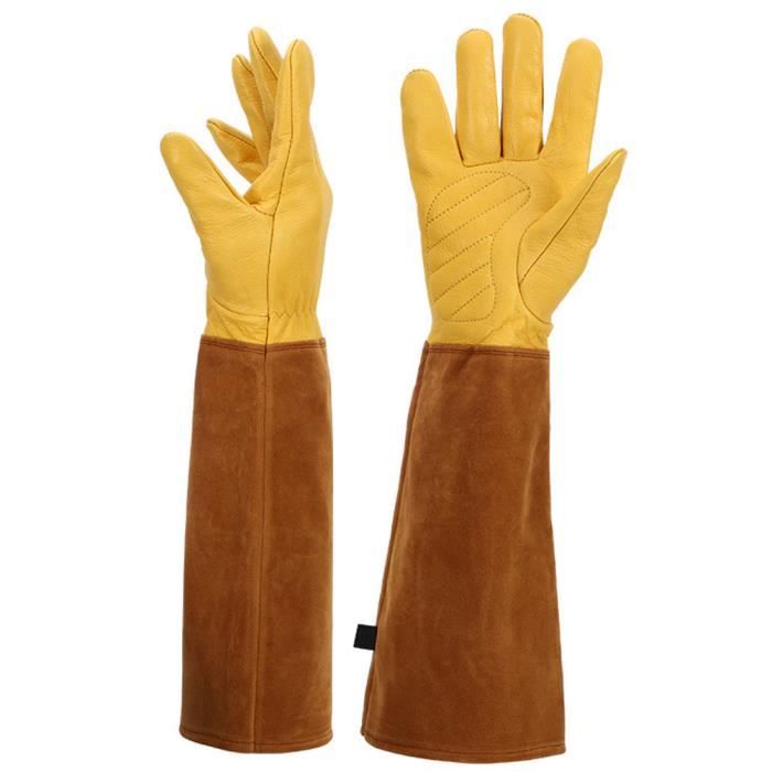 Gants de soudage, gants de soudage des gants en cuir résistant à la chaleur longue résistant à l'épine robe de jardinage,ets l 1pair