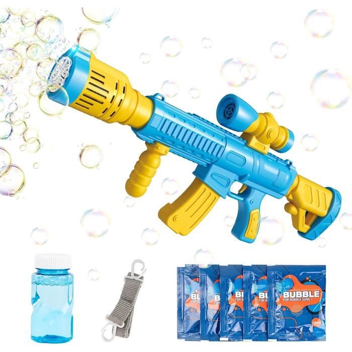 Pistolet à Bulles Automatique Pour Enfants - Avec Lumières LED, Réservoir 100ml - Fonctionne Sur Piles AA, 10 Trous