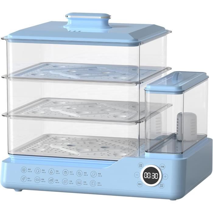 SHYPT Cuiseur À Vapeur Électrique 3 Couches Haute Capacité Multi-Fonction Minuterie De Rendez Vous Cuiseur A Vapeur En Acier Inoxydable Pot De Cuisson A La Vapeur Fiche Technique Et Prix Au Maroc