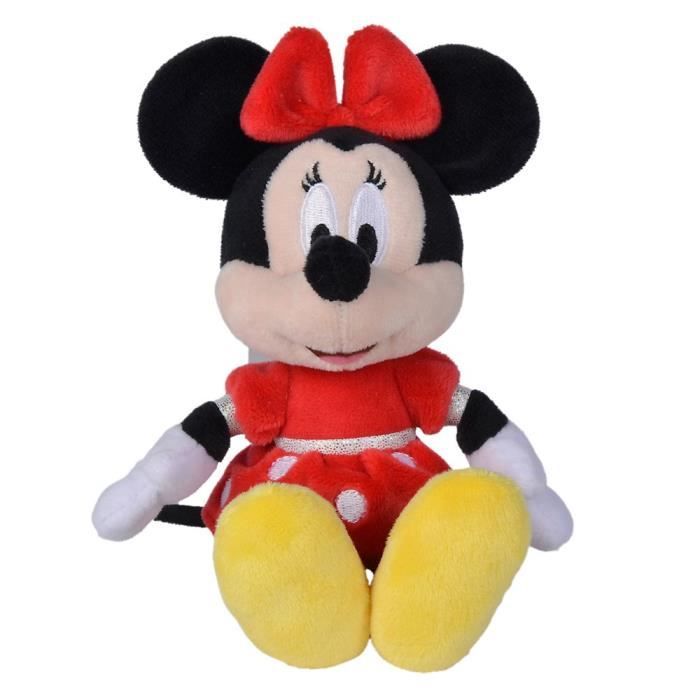 Peluche - Disney - Minnie Mouse - Robe rouge - Softwool - 21 cm