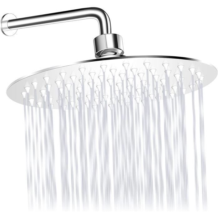 Pommeau De Douche Rectangulaire LINYIJOY – Effet Pluie 360°, 3 Jets, Inox