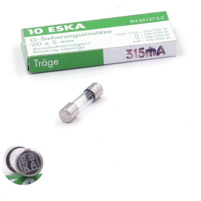 10x Fusibles Temporisés Verre 500mA 250VAC 5x20mm - Lot Économique Pour Électronique