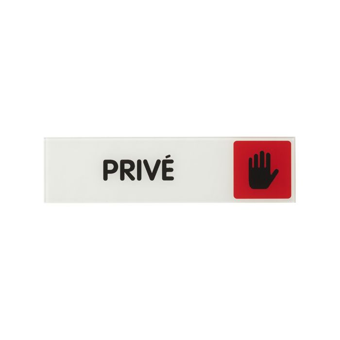 Privé Parkplatz Schild 460 x 110 x 2 mm aus Aluminium weiss