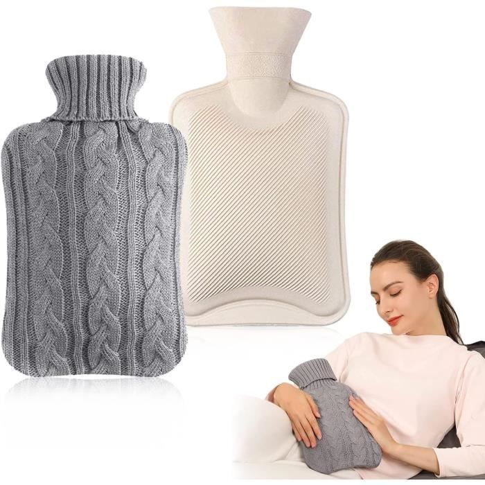 Bouillotte Eau Chaude 2L, Bouillotte Eau Chaude Avec Sa Housse, Bouillotte En Caoutchouc Naturel
