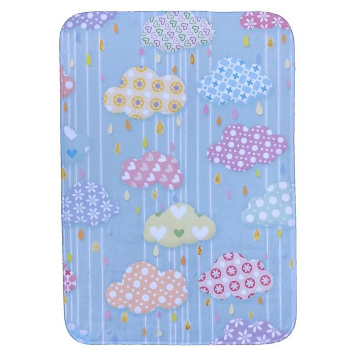 Tapis Enfant 70x95 Cm Ultra Doux Nuage 2 Bleu Polyester Un Amour De Tapis Cdiscount Maison