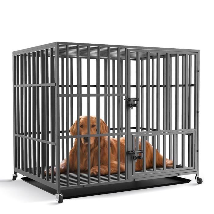 Meilleurs prix pour Cage Chien sur Roulette Grande Taille Cage Pour Grand Chien Interieur 107x94x77cm