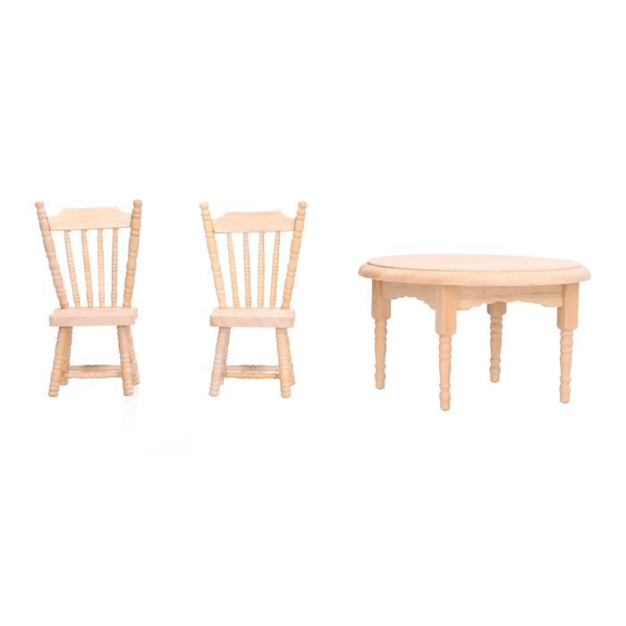 BESTonZON Kit 14 Pièces Meubles Miniatures Blanche – Table, Chaises, Bureau 1:20 Pour Maison De Poupée Enfant