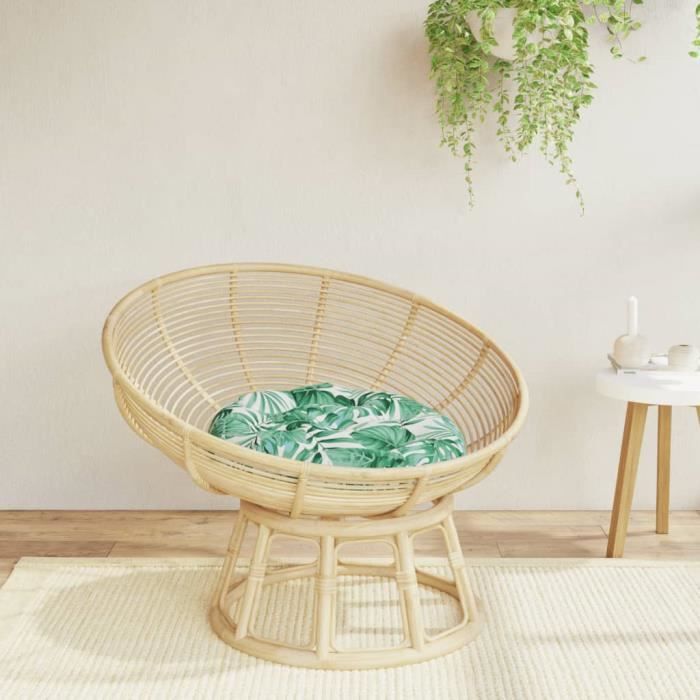 vidaXL Coussin rond à motif de feuilles Ø 60 x11 cm tissu oxford 361952