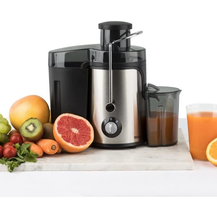Charmline Extracteur De Jus 250W Slow Juicer - Goulotte 130mm, 1,8L, Facile à Nettoyer