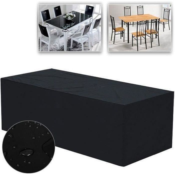 AL10716-Yaheetech Housse de protection étanche couverture pour meubles de jardin patio table chaise à manger 240 x 135 x 90 cm