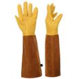 Gants de soudage, gants de soudage des gants en cuir résistant à la chaleur longue résistant à l'épine robe de jardinage,ets l 1pair-1
