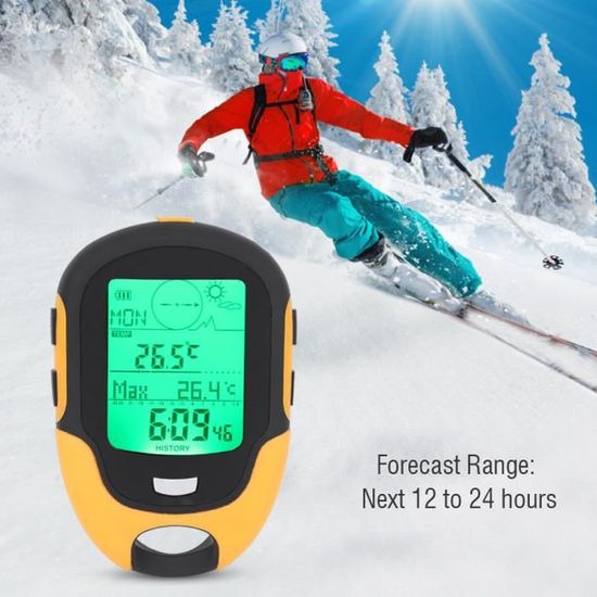 Altimètre Baromètre 4 En 1 JINYISI - Boussole, Thermomètre, Hygromètre - Pour Randonnée - 0-5000 M