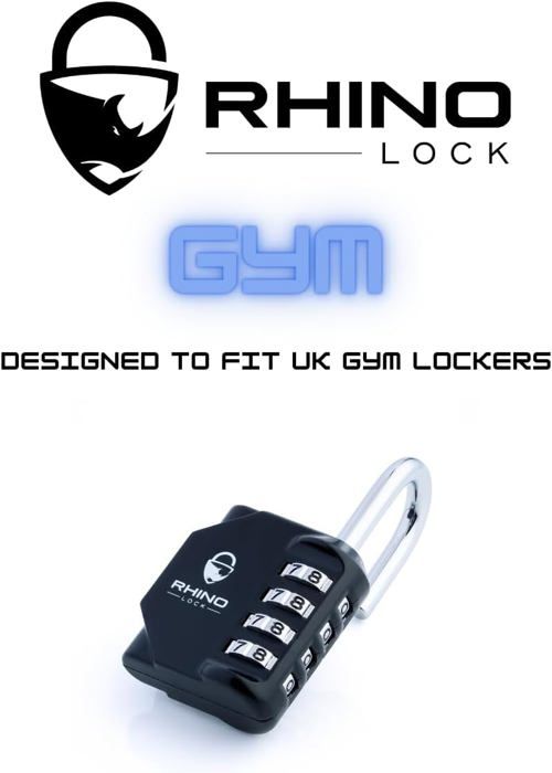 Lot De 2 Cadenas à Code Rhino Lock | 4 Chiffres | Pour Casier, Boîte à Outils, Clôture | Noir