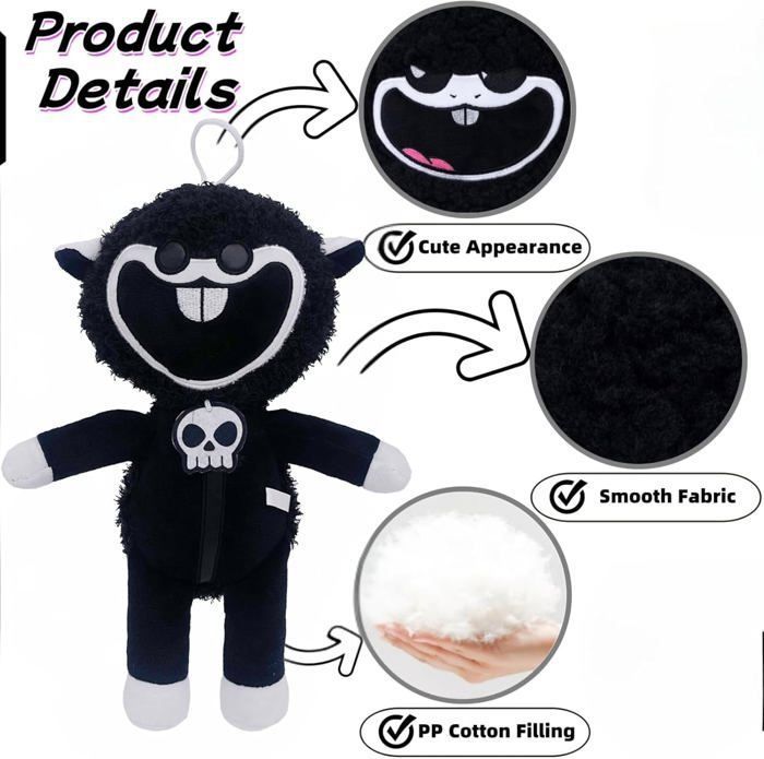 HAASIKI – Peluche Simon Smoke – Nightmare Critters – 30 Cm – Horreur Réaliste – Cadeau Halloween, Noël Ou Anniversaire – Fan De Jeux