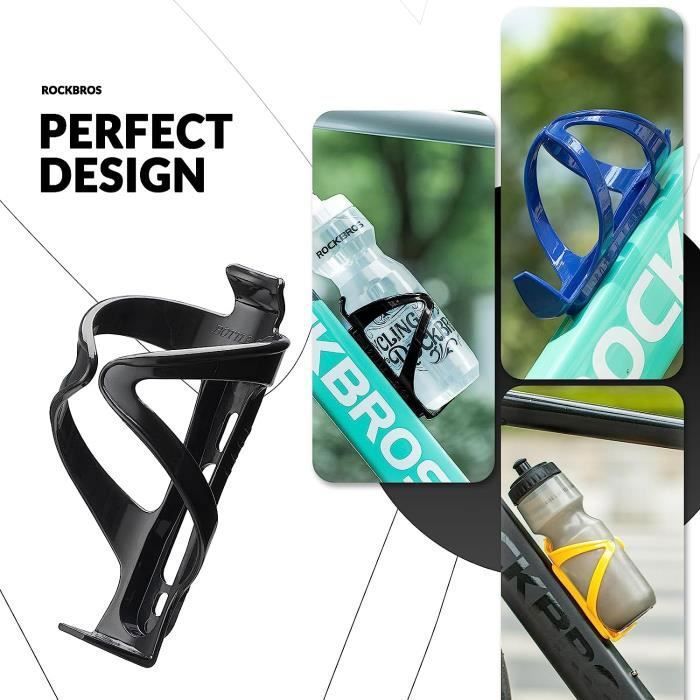 Lot De 2 Porte-bidons Universels Ultra Légers Pour Vélo, VTT, Vélo De Route/ VTT - Noir Et Bleu