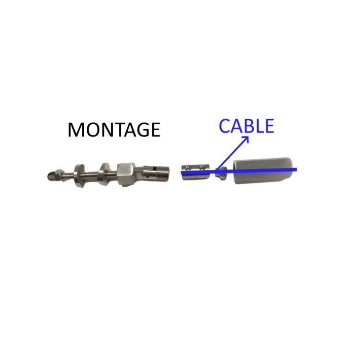 Tendeur pour câble 4mm - fixation sur poteau - DEKO-STEEL