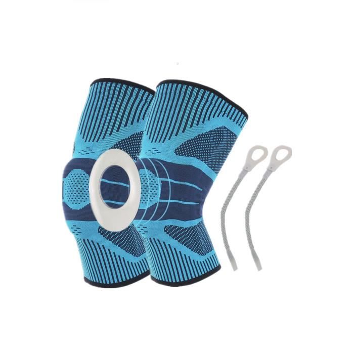 Genouillère De Sport Respirante – Élasthanne, Silicone Anti-choc, Ajustable, Pour Basket, Squat, Course (taille M Rouge)