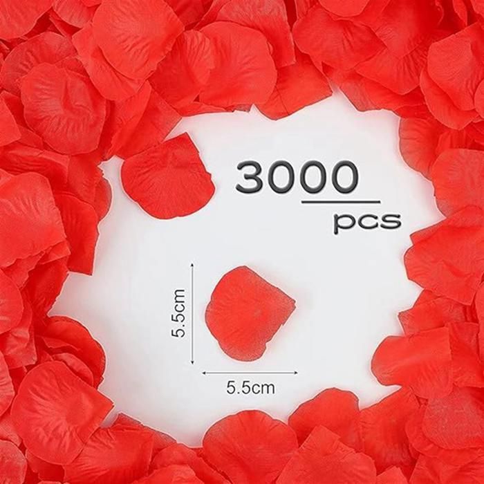 Kit Romantique Saint-Valentin - 12 Bougies LED En Forme De Cœur + 1000 Pétales De Rose Rouges, Décoration Anniversaire