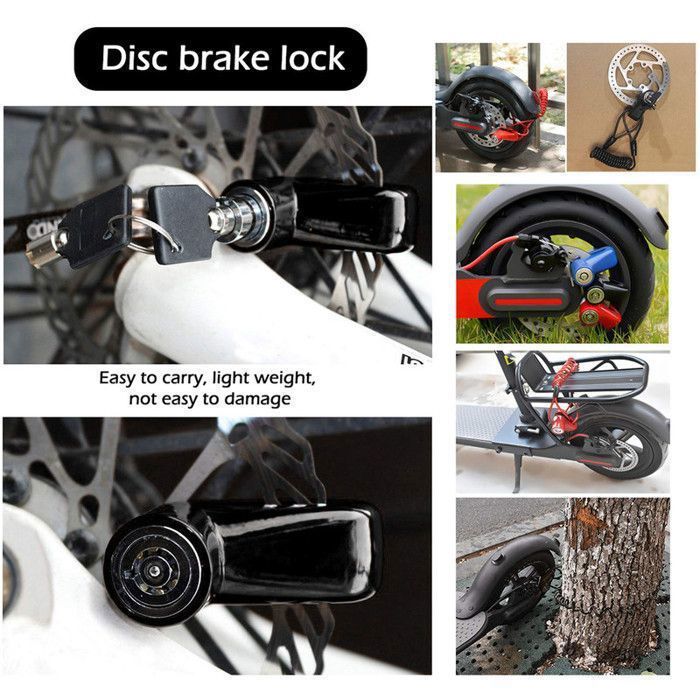 Antivol Trotinette Electrique(Noir), Cadenas Accessoire, Bloque Disque+1.2m Câble Antivol Sécurité à Ressort +2 Clés Et Sac De Bloc, Pour Xiaomi M365/ | Leroy Merlin