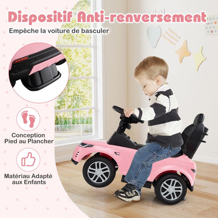 Porteur Voiture 3 En 1 Porteur Bebe, Pousse Pousse Avec Poignée