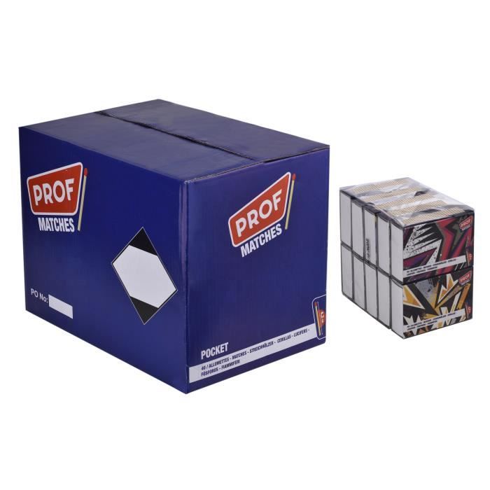 Boîte D'allumettes PROF - 70 Allumettes Longues (10 Cm) - Allume-feu Pratique - Motif Aléatoire - Bois - Neuf